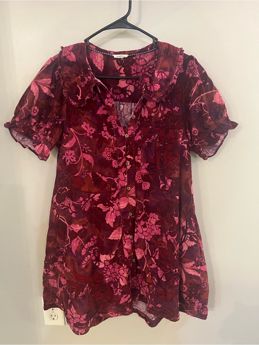Pilcro by Anthropologie Floral Button-Front Dress
